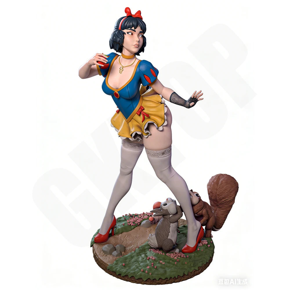 1/24 Enchantress with Squirrel Familiars, Resin Model Figure Kit, Fantasy Theme, Unassembled and Unpainted