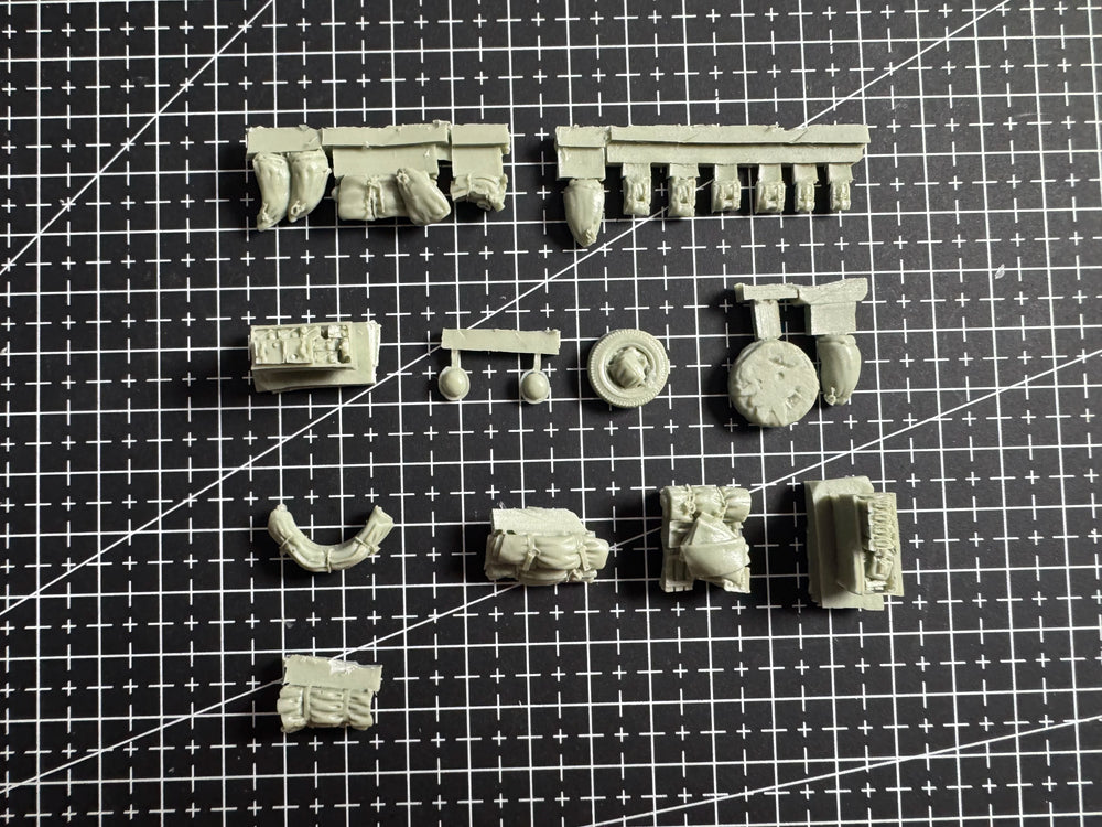 1/72 Vehicle Stowage Set, Resin Model Accessory Kit, Military Theme, Unpainted