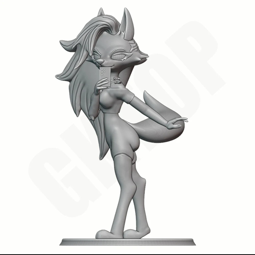 1/24 Wolf Girl Selfie, Resin Model Figure Kit, Fantasy Theme, Unassembled and Unpainted