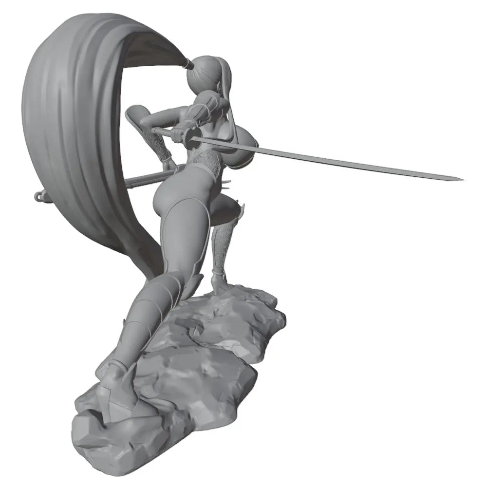 Anime Female Warrior, Resin Model Figure Kit, Anime Theme, Unassembled and Unpainted