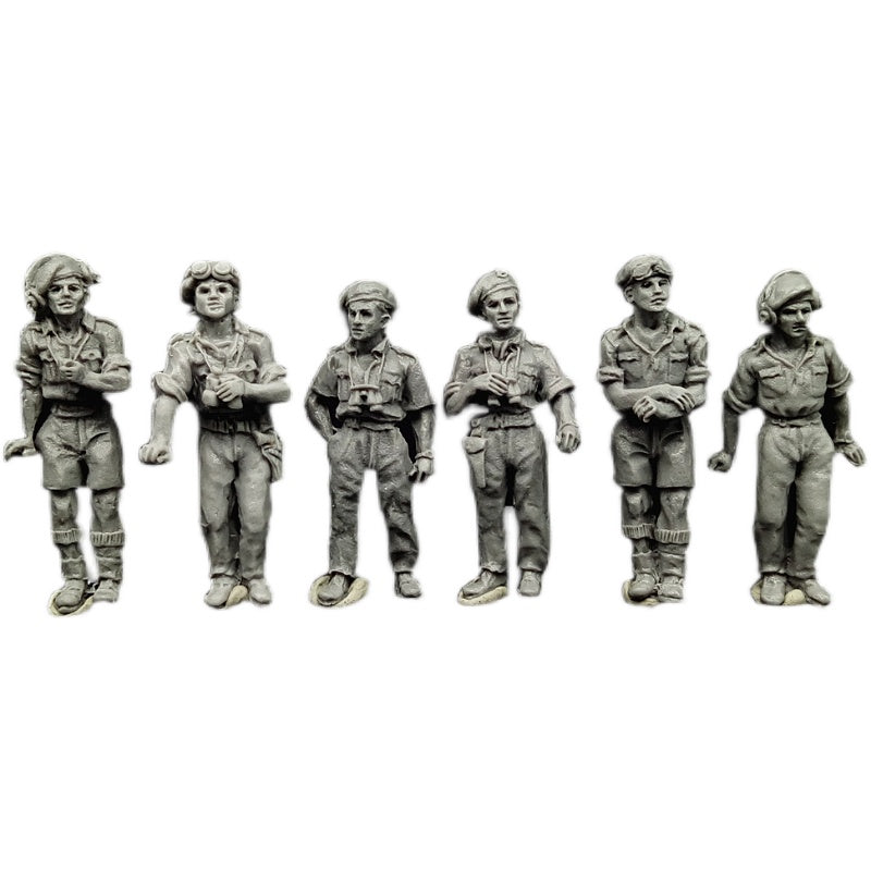 1/72 WWII British Armored Force, 18 Figures, Resin Model Figure Kit, Unassembled and Unpainted