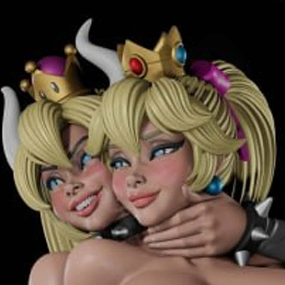 1/24 Twin Fantasy Princesses, 2 Figures, Resin Model Figure Kit, Fantasy Theme, Unassembled and Unpainted