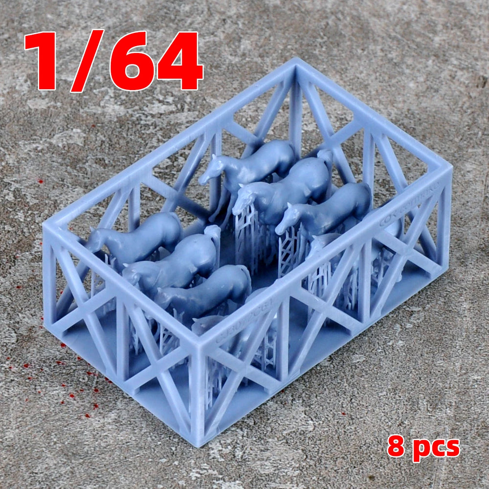 1/35 Horse Figurines, 2 Figures, Resin Model Creature Kit, Wildlife Theme, Unassembled and Unpainted