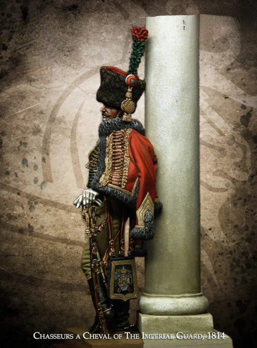 75mm Napoleonic Chasseur À Cheval, Resin Model Figure Kit, Unassembled and Unpainted