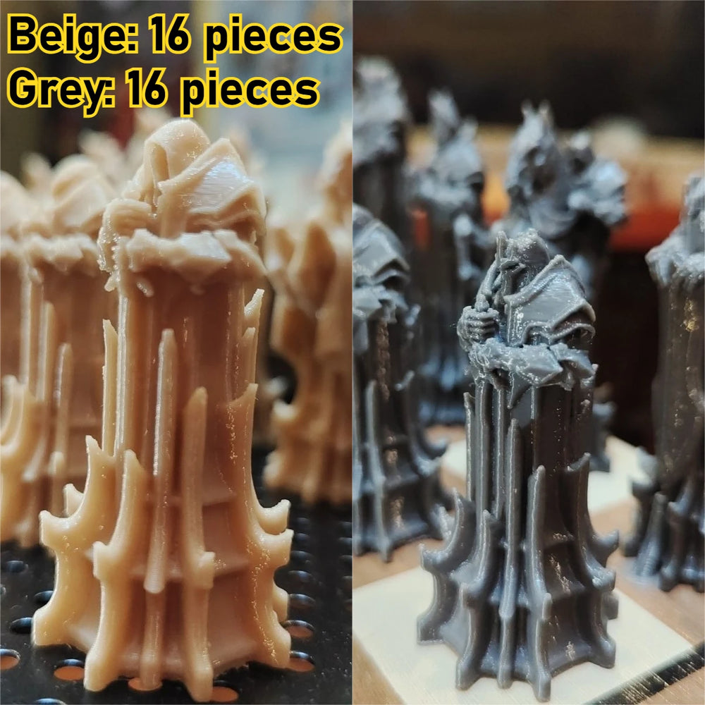 Medieval Paladin Holy Knight Chess, 32 Figures, Resin Model Figure Kit, Unassembled and Unpainted