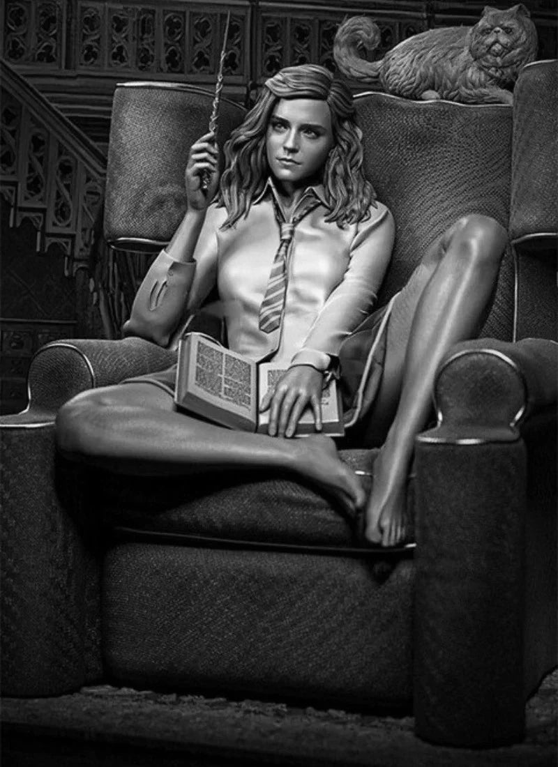 1/24 Modern Sorceress in Ornate Robes with Decorated Base, Resin Model Figure Kit, Unassembled and Unpainted
