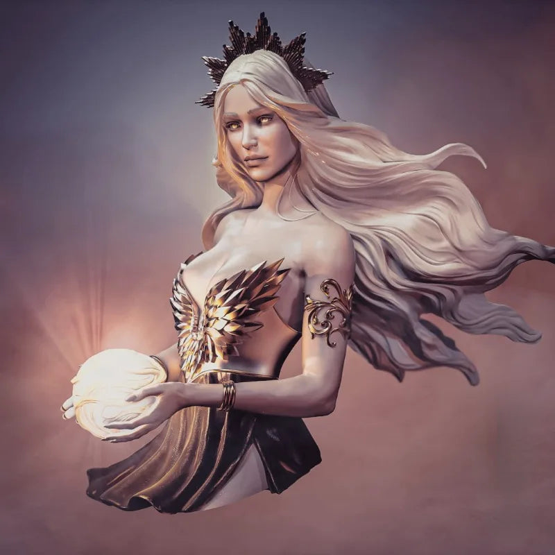1/10 Sister of Sun and Moon, Resin Model Bust Kit, Fantasy Theme, Unassembled and Unpainted