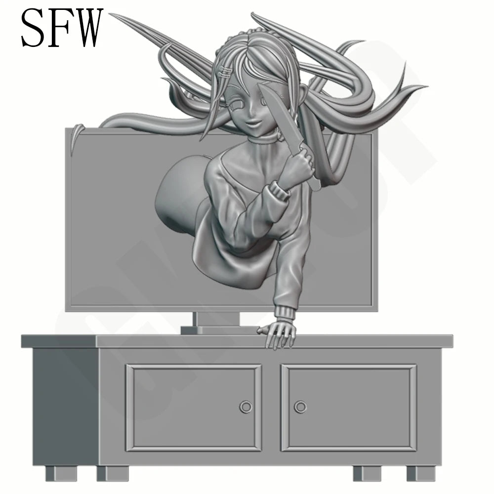 60mm Demon Enchantress, Resin Model Bust Kit, Fantasy Theme, Unassembled and Unpainted