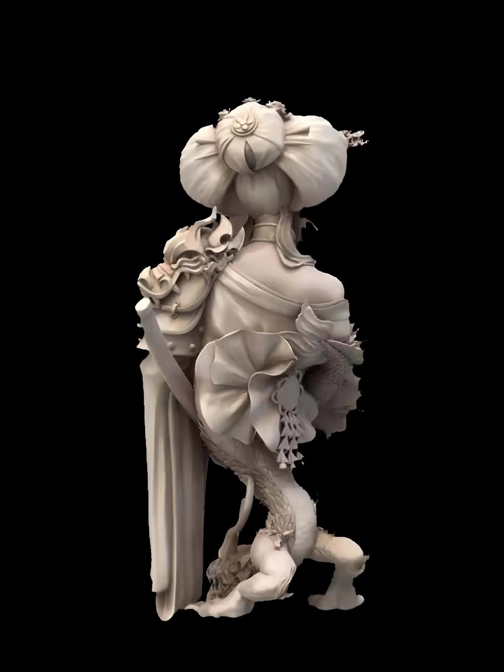 1/9 Elegant Maiden with Feathered Hat and Roses, Resin Model Bust Kit, Fantasy Theme, Unassembled and Unpainted