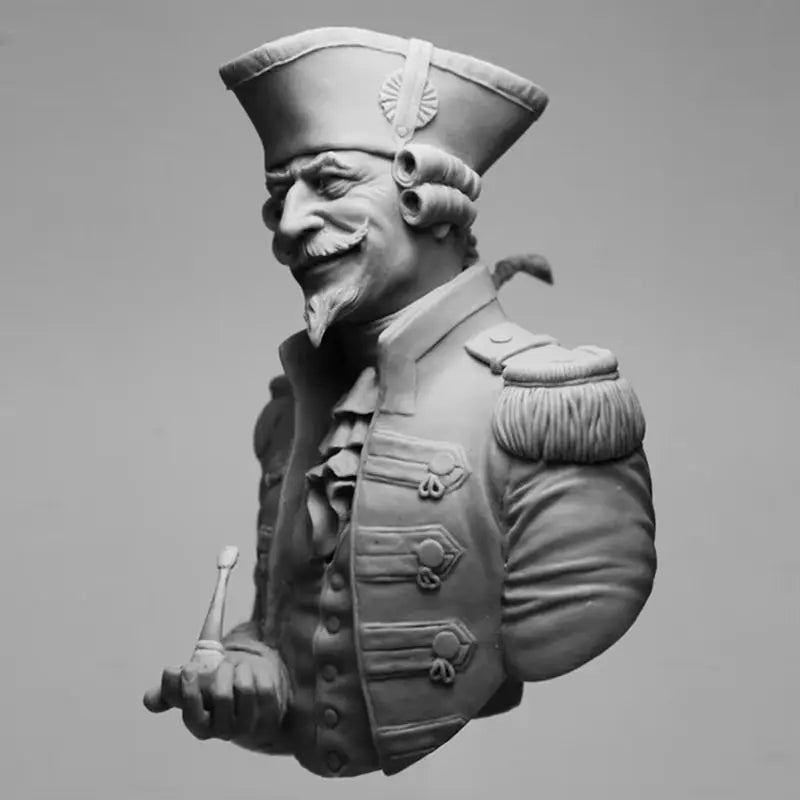 1/9 Napoleonic Officer with Bicorne and Sabre, Resin Model Bust Kit, Unassembled and Unpainted