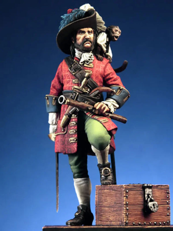 54mm Pirate Corsair Captain, Resin Model Bust Kit, Historical Theme, Unassembled and Unpainted