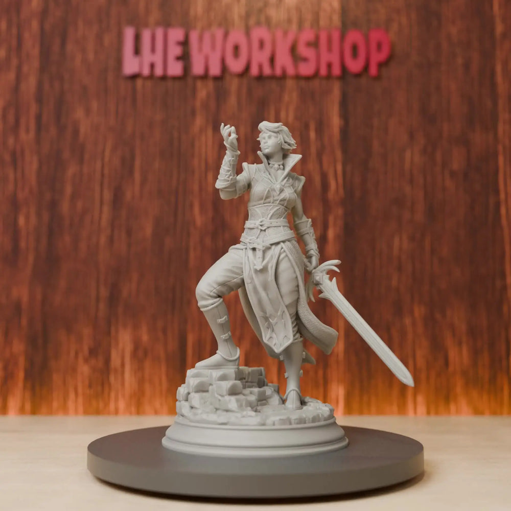 75mm Elf Female Hexblade, Resin Model Figure Kit, Fantasy Theme, Unassembled and Unpainted
