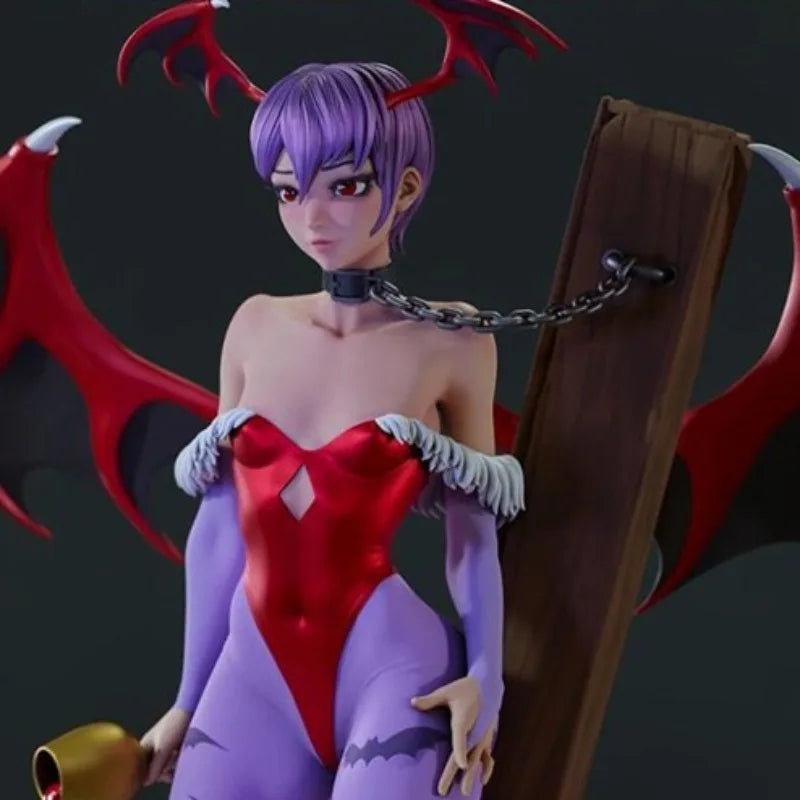 1/24 Purple Demon Sorceress with Red Wings, Resin Model Figure Kit, Fantasy Theme, Unassembled and Unpainted