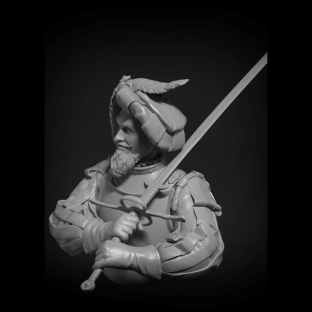 1/10 European Mercenary Archer, Resin Model Bust Kit, Military Theme, Unassembled and Unpainted