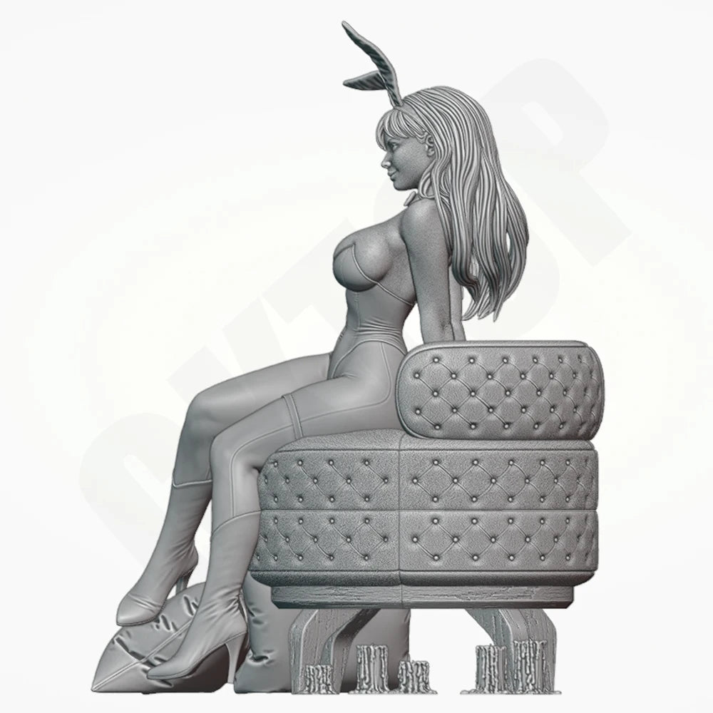 1/24 Succubus on Ornate Throne, Resin Model Figure Kit, Unassembled and Unpainted