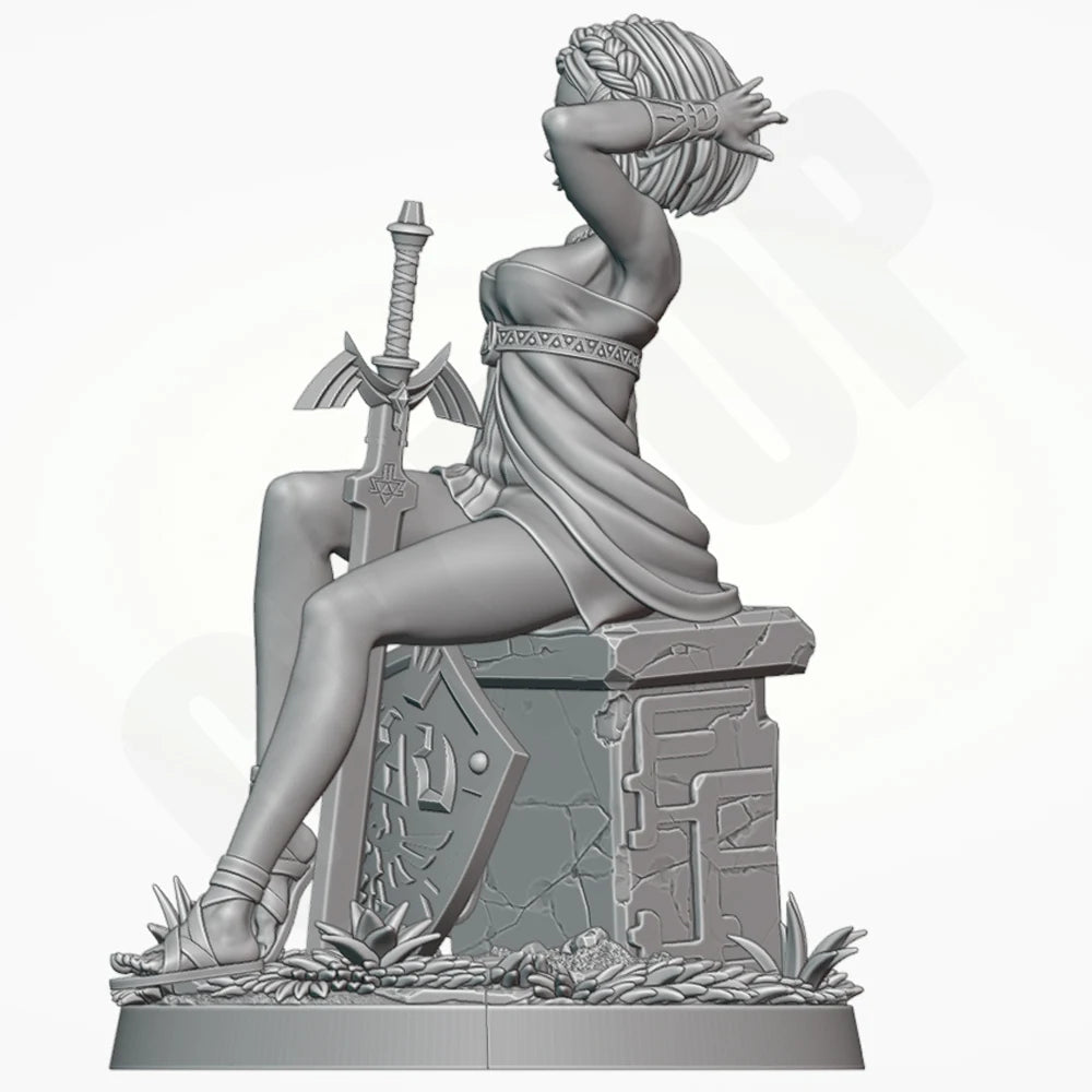 1/24 Warrior Maiden, Resin Model Bust Kit, Fantasy Theme, Unassembled and Unpainted