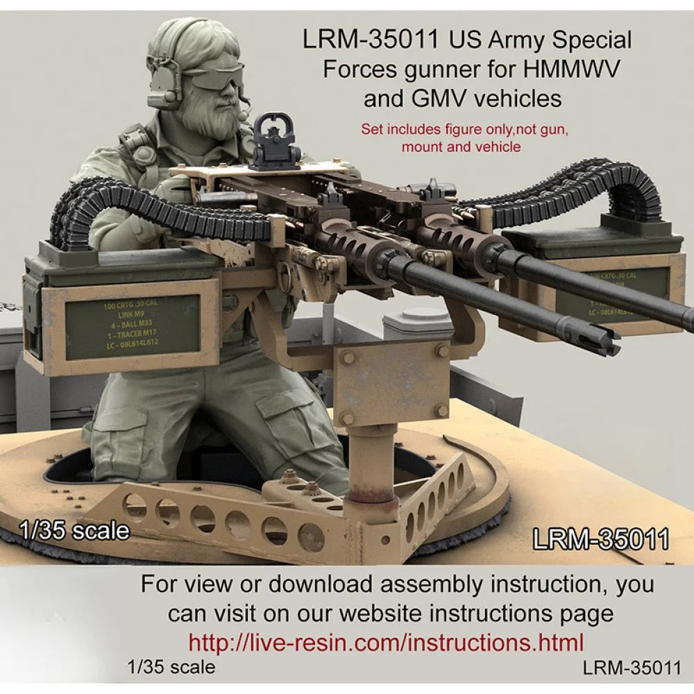 1/35 Modern US Special Forces Gunner, Resin Model Figure Kit, Unassembled and Unpainted