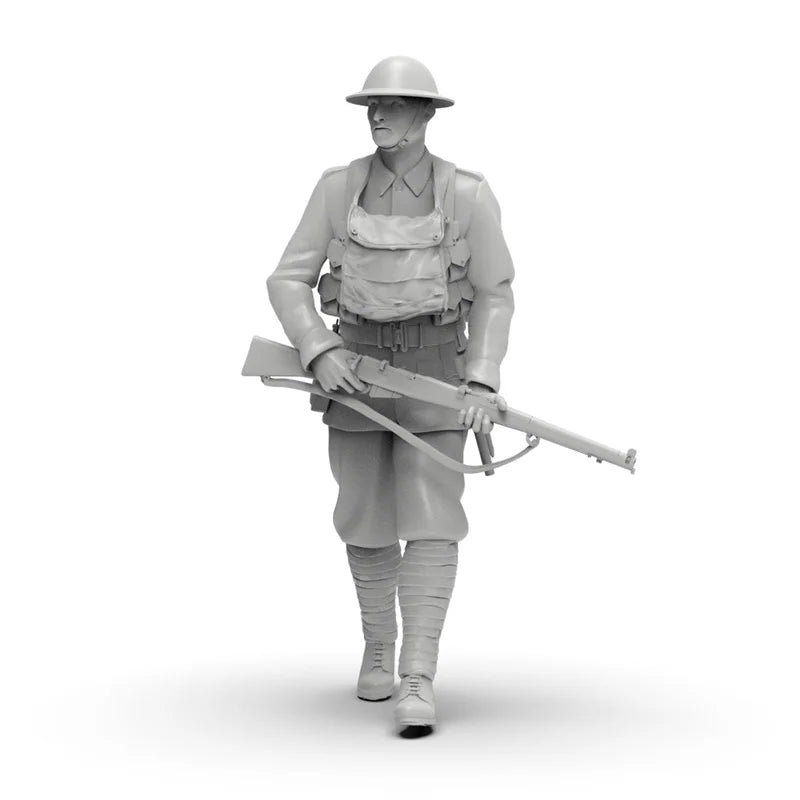 1/35 WWI British Infantry Squad Advancing with Rifles, 8 Figures, Resin Model Figure Kit, Unassembled and Unpainted