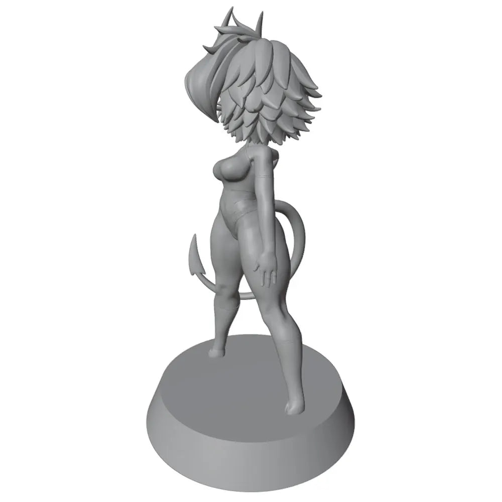 1/24 Spiky-Haired Anime Girl with Tail, Resin Model Figure Kit, Anime Theme, Unassembled and Unpainted
