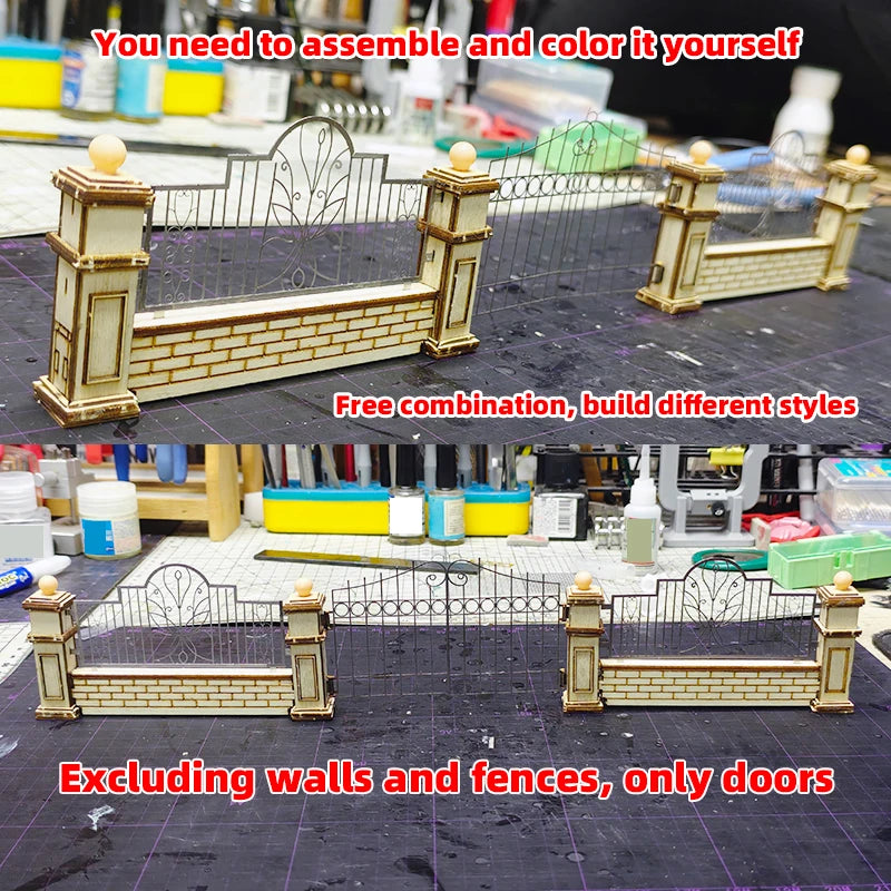 1/35 WWII Iron Gates & Fencing, Resin Model Diorama Kit, Unassembled and Unpainted