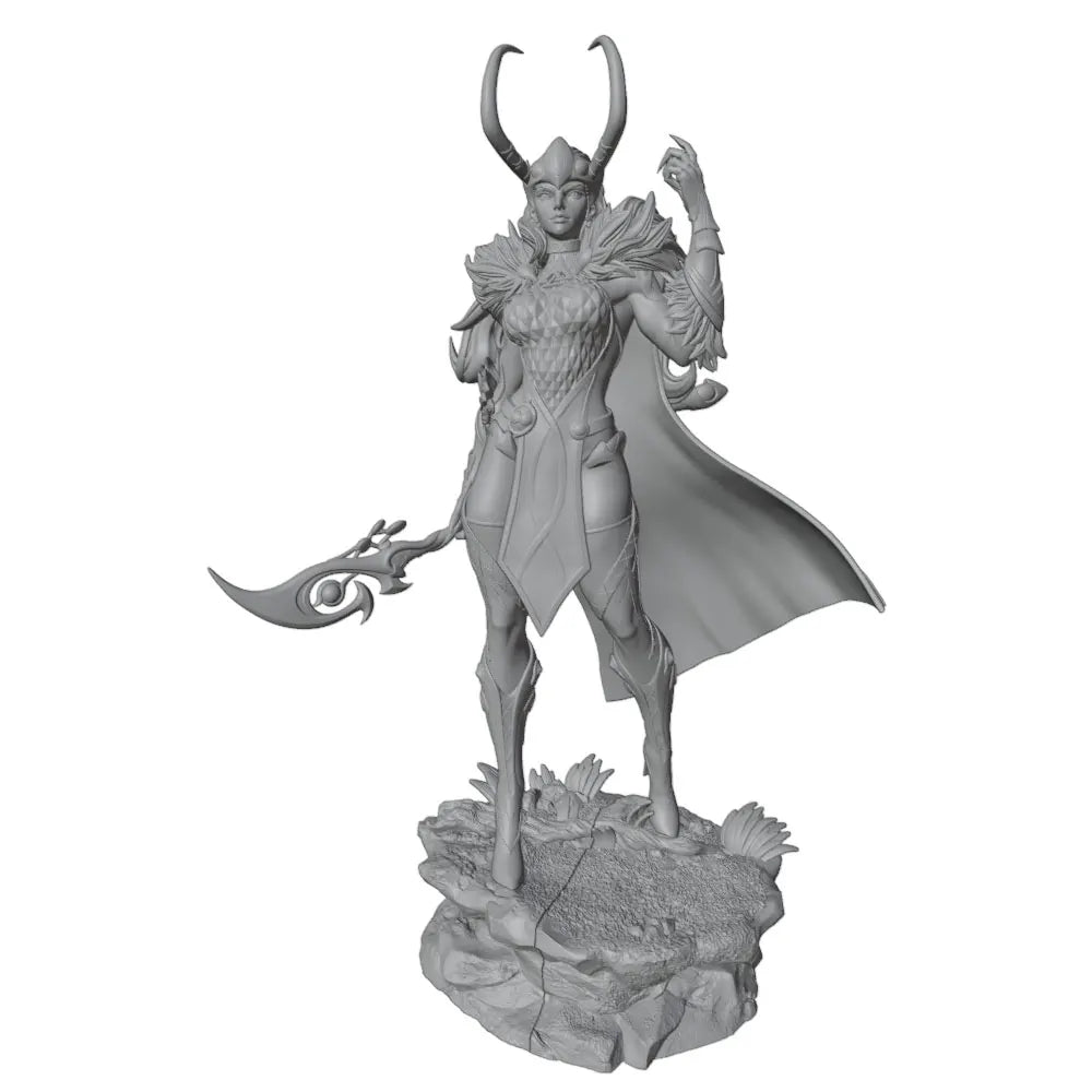 1/24 Horned Sorceress with Flowing Cape, Resin Model Figure Kit, Fantasy Theme, Unassembled and Unpainted
