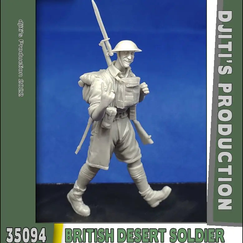 1/35 WWII British Desert Infantry with Bayonet, Resin Model Figure Kit, Unassembled and Unpainted