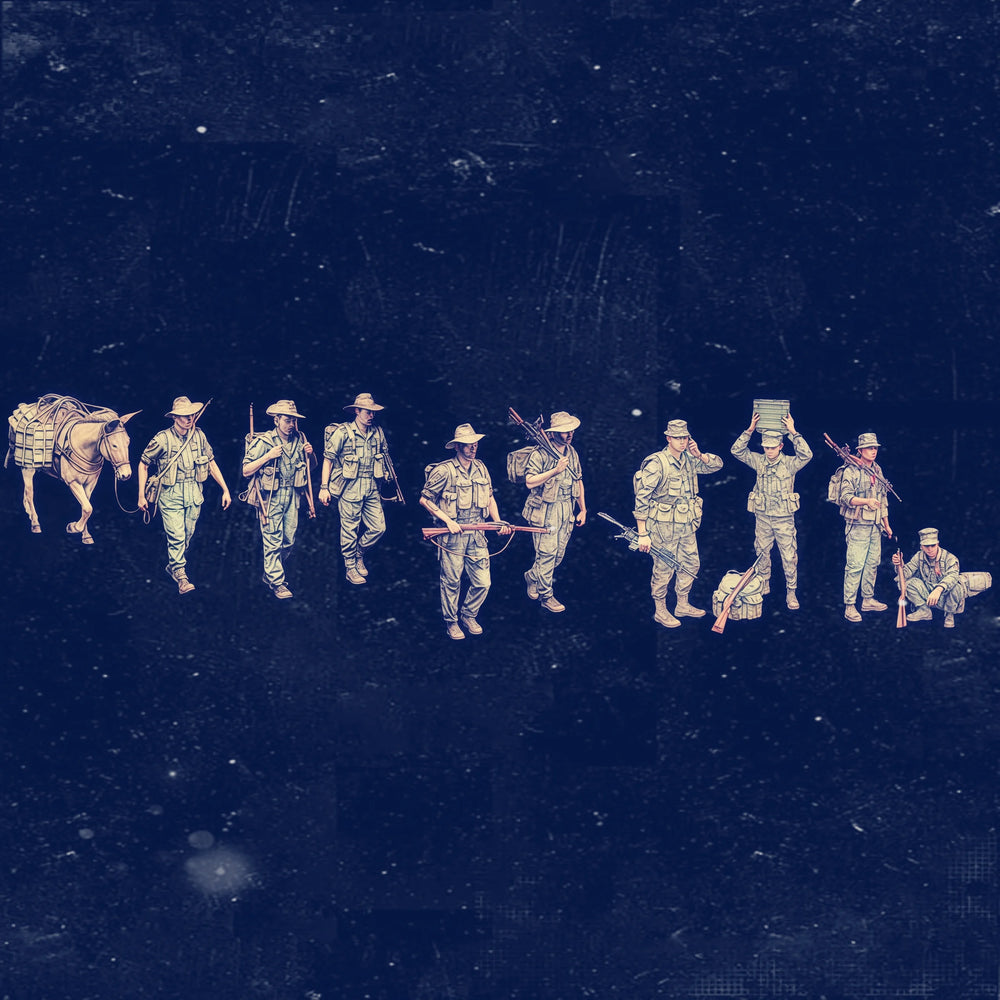 1/35 Vietnam War Jungle War Soldiers, 10 Figures, Resin Model Figure Kit, Unassembled and Unpainted