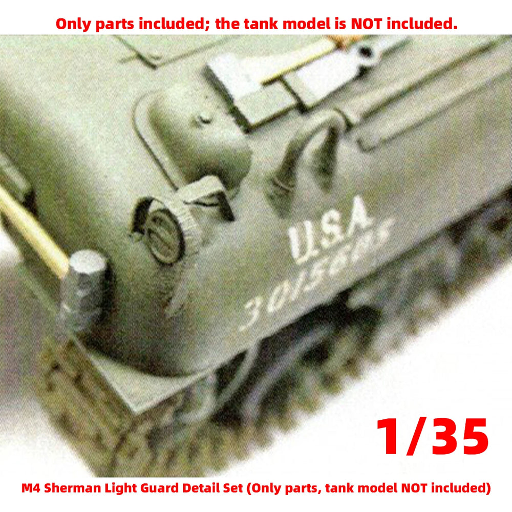 1/35 WWII M4 Sherman Tank Upgrade Parts, Resin Model Accessory Kit, Unpainted