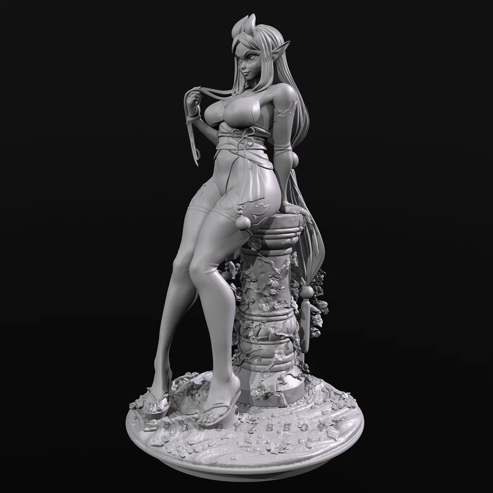 90mm Elf Sorceress, Resin Model Figure Kit, Fantasy Theme, Unassembled and Unpainted