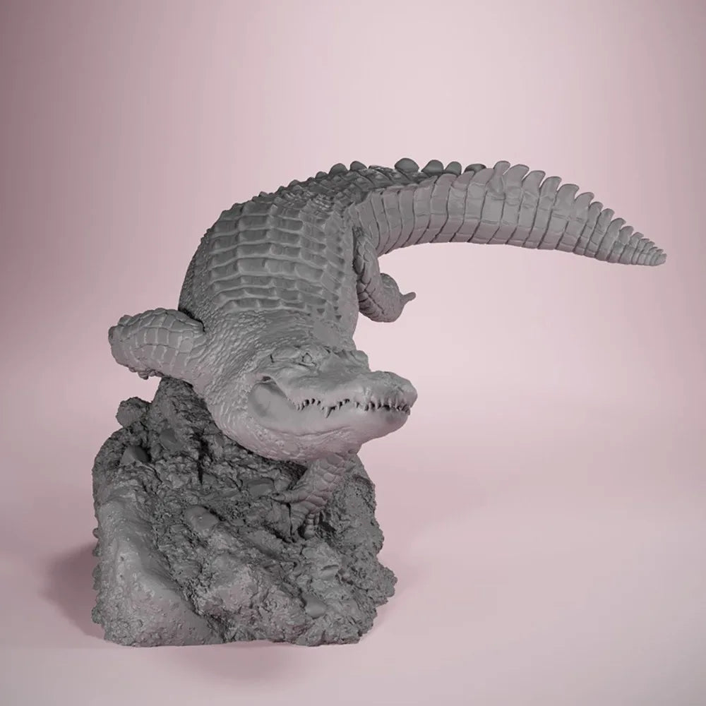 American Crocodile Swimming, Resin Model Creature Kit, Wildlife Theme, Unassembled and Unpainted