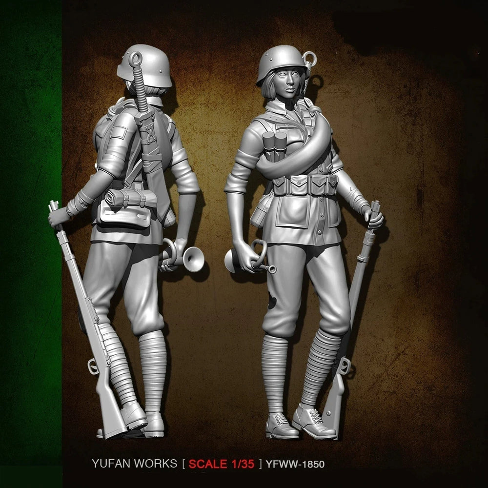 1/35 WWI German Horn Operator, 4 Figures, Resin Model Figure Kit, Unassembled and Unpainted