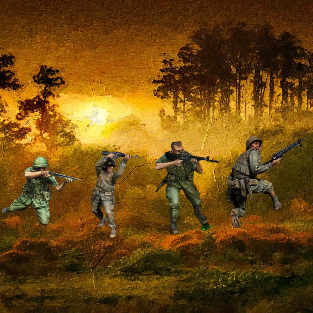 1/35 Modern Jungle Warfare, 4 Figures, Resin Model Figure Kit, Unassembled and Unpainted