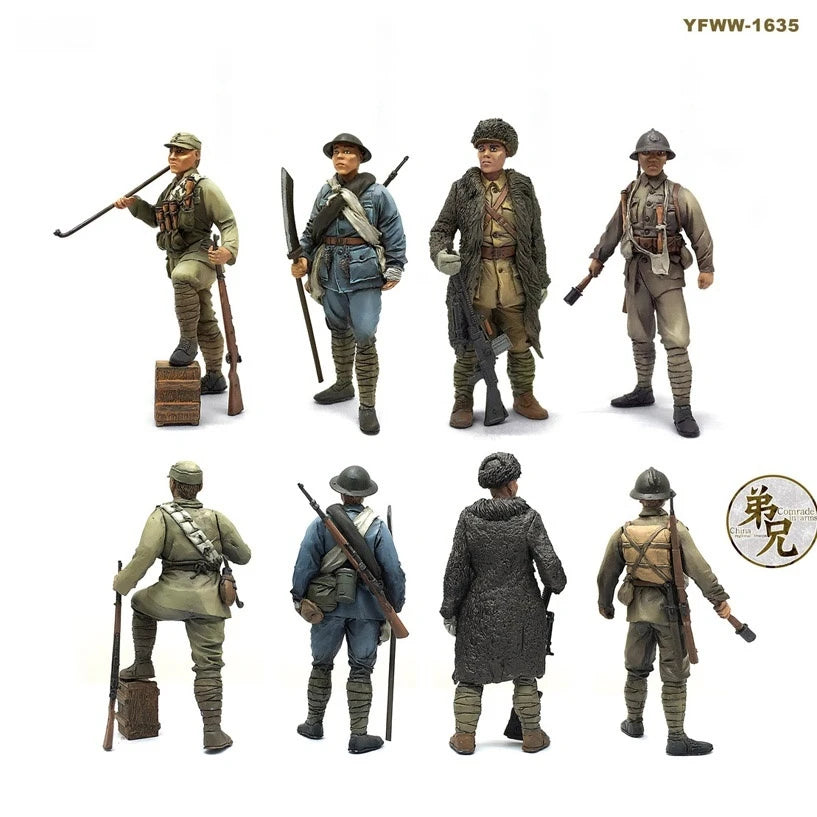 1/35 WWI Japanese Infantry with Bayonets, 12 Figures, Resin Model Figure Kit, Unassembled and Unpainted