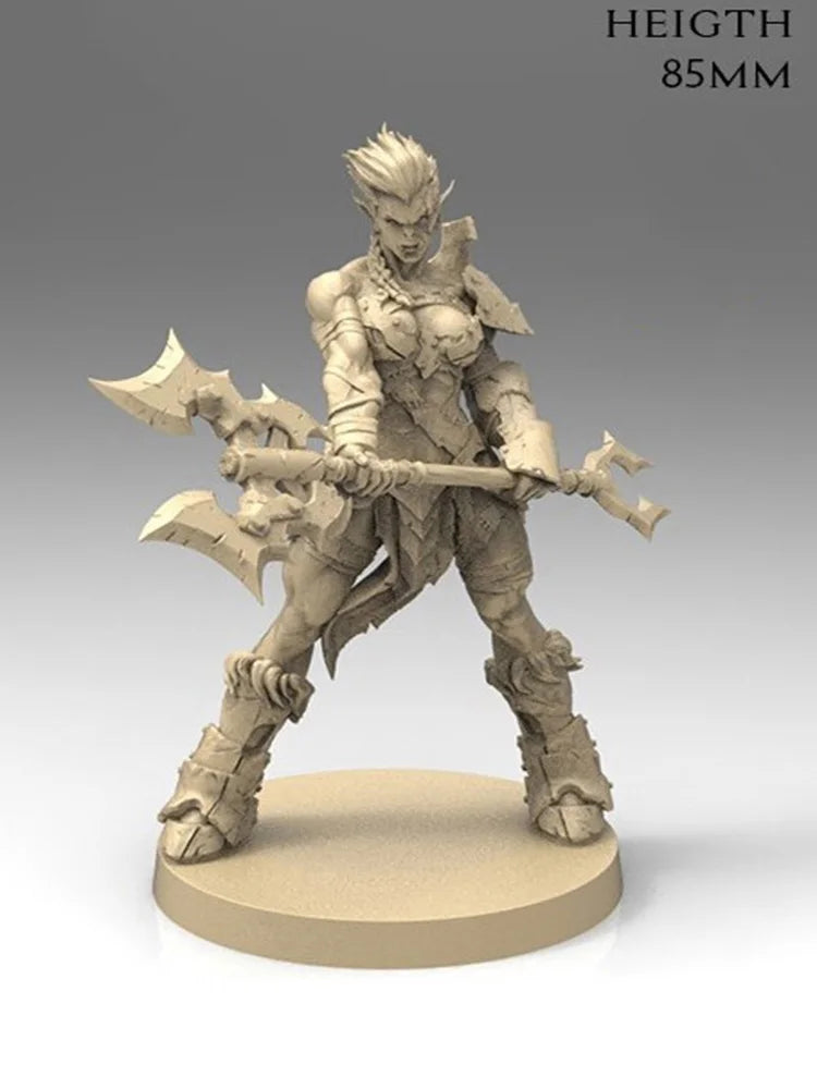 85mm Orc Female Warrior, Resin Model Figure Kit, Fantasy Theme, Unassembled and Unpainted