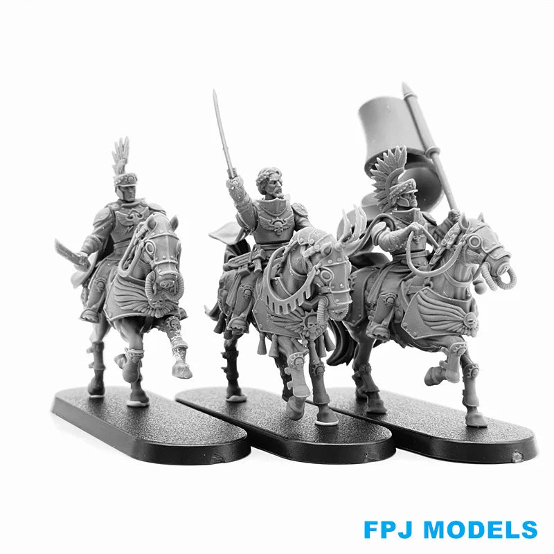 28mm Medieval Fantasy Medieval Cavalry Commanders, 12 Figures, Resin Model Figure Kit, Unassembled and Unpainted