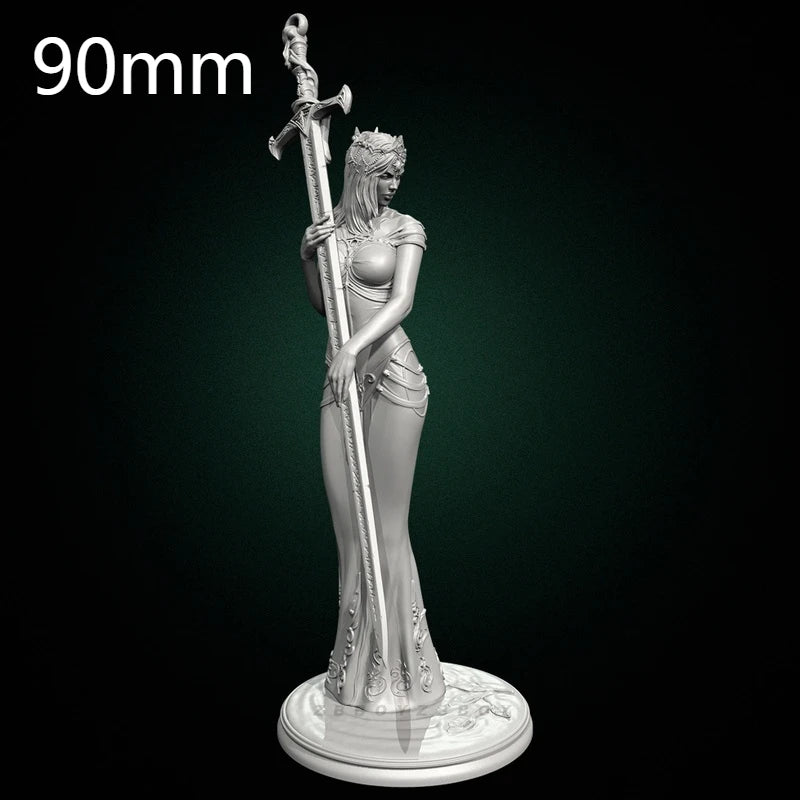125mm Princess Warrior, Resin Model Figure Kit, Fantasy Theme, Unassembled and Unpainted