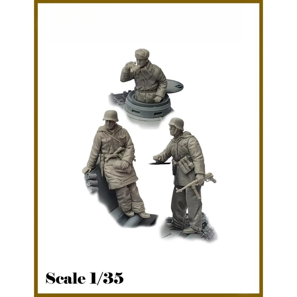 1/35 WWII Soviet T-34 Tank with Crew, 8 Figures, Resin Model Vehicle Kit, Unassembled and Unpainted
