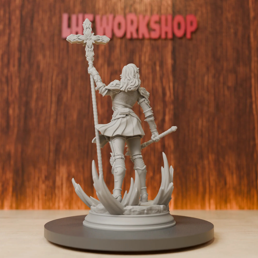 75mm Human Female Cleric, Resin Model Figure Kit, Fantasy Theme, Unassembled and Unpainted