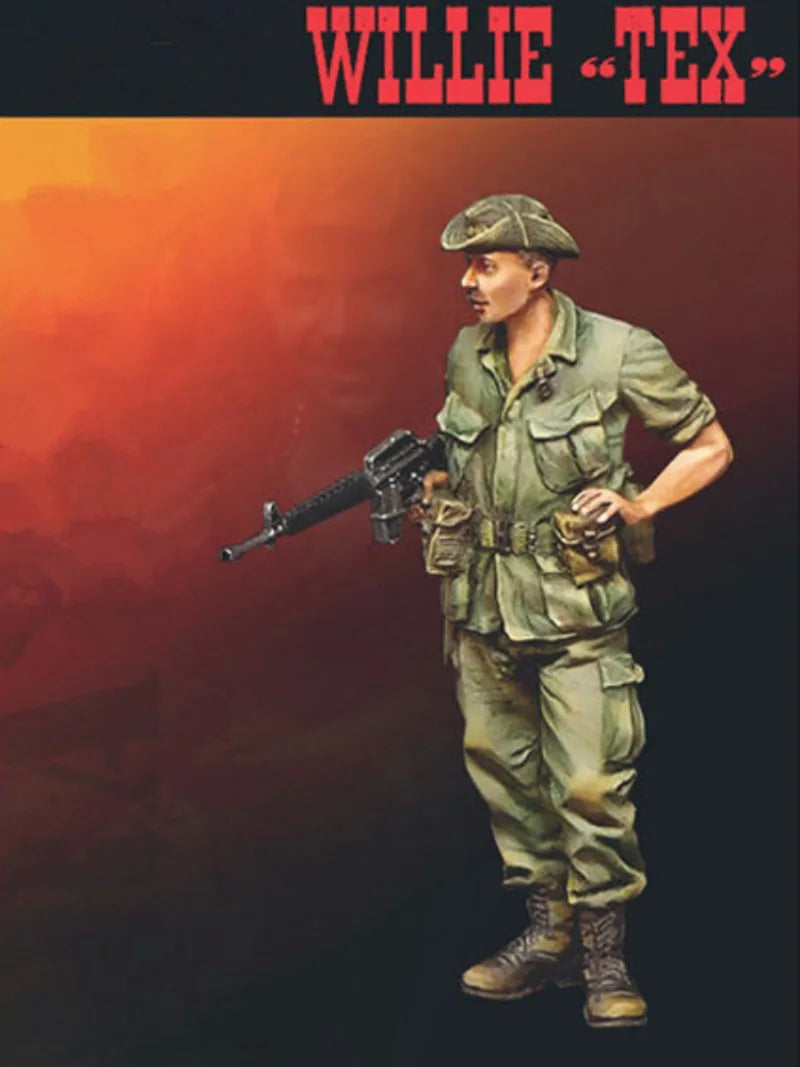 1/35 Vietnam War US Soldier Willie, Resin Model Figure Kit, Unassembled and Unpainted