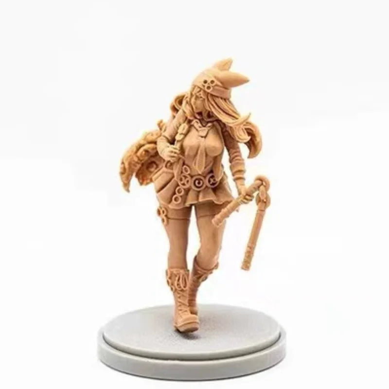 38mm Anthropomorphic Vixen Soldier, Resin Model Figure Kit, Fantasy Theme, Unassembled and Unpainted