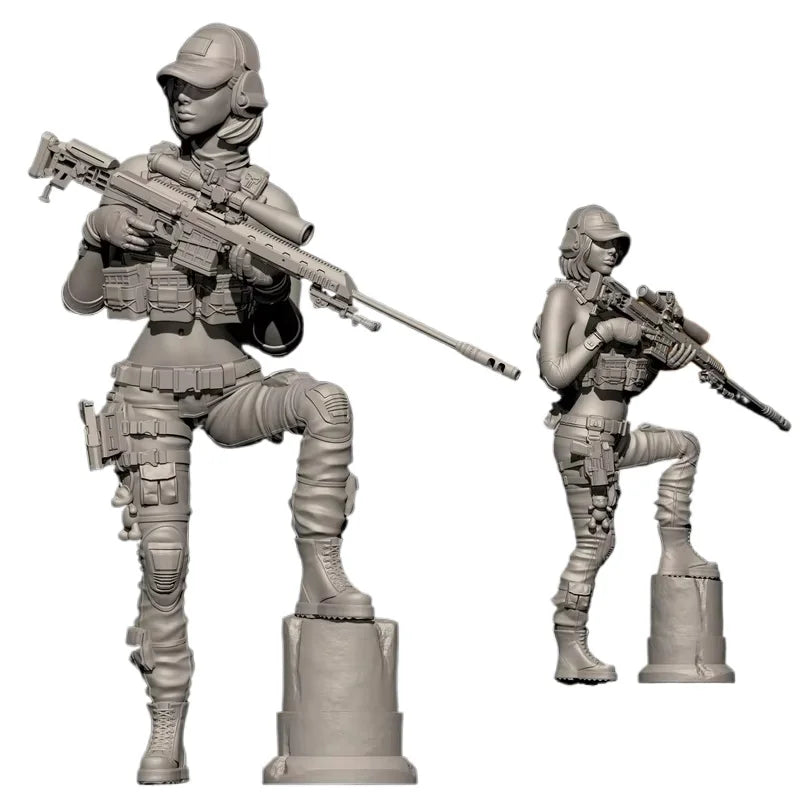 Modern Female Tactical Operators, 2 Figures, Resin Model Figure Kit, Unassembled and Unpainted