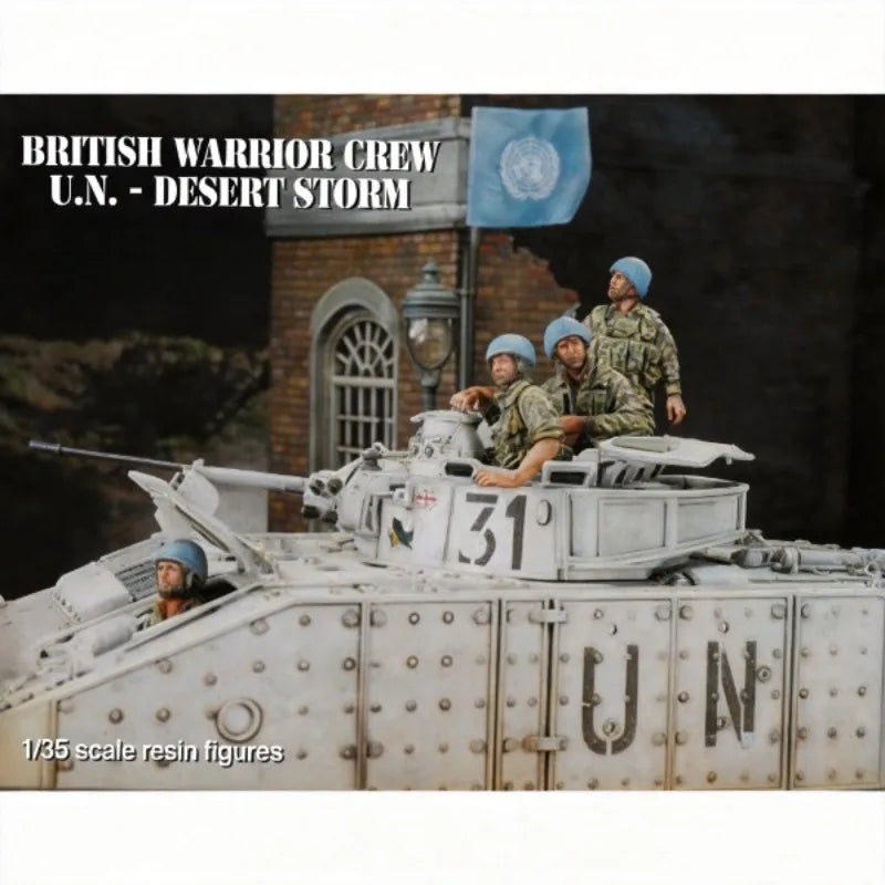 1/35 Modern British Scorpion Crew, 2 Figures, Resin Model Diorama Kit, Unassembled and Unpainted
