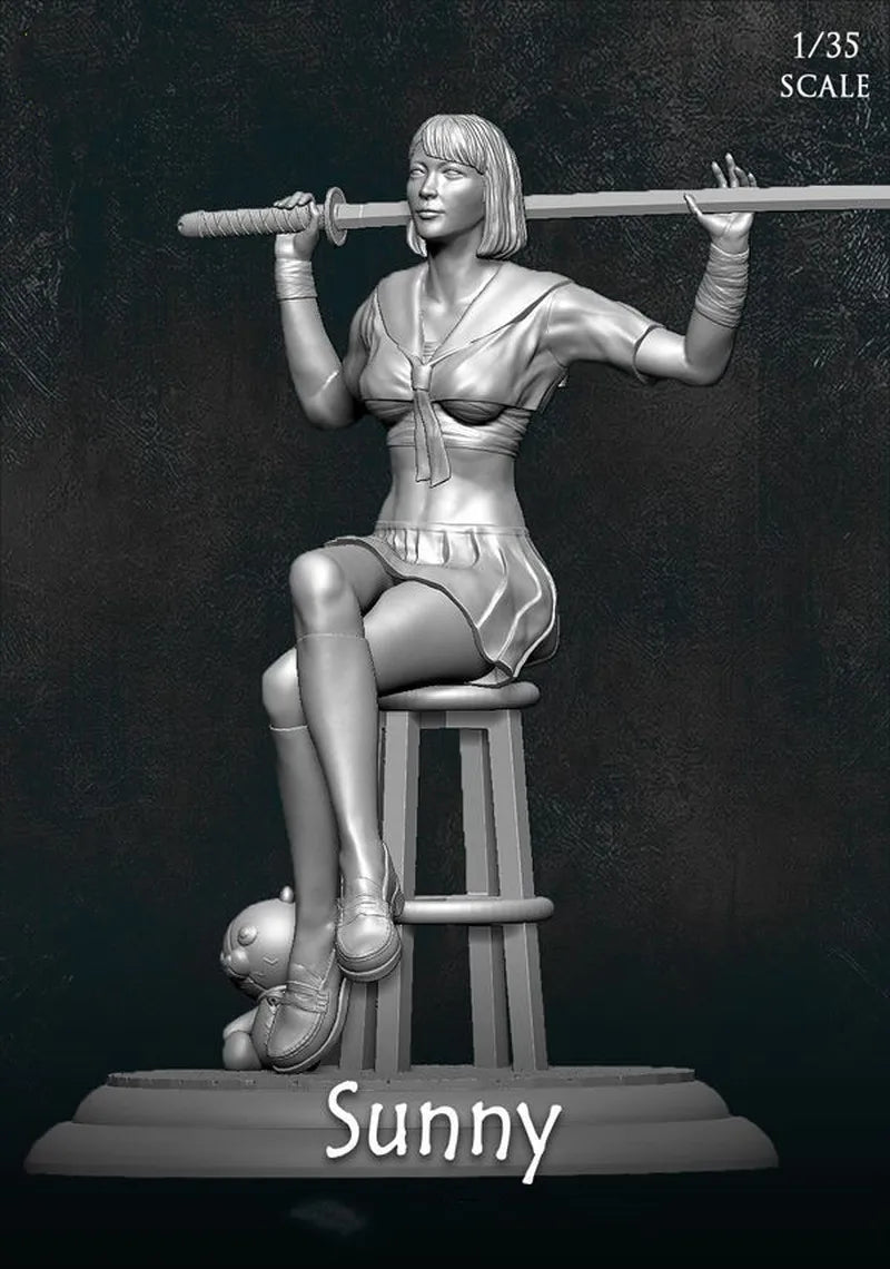 1/35 Pinup Female Bodyguard, Resin Model Figure Kit, Unassembled and Unpainted