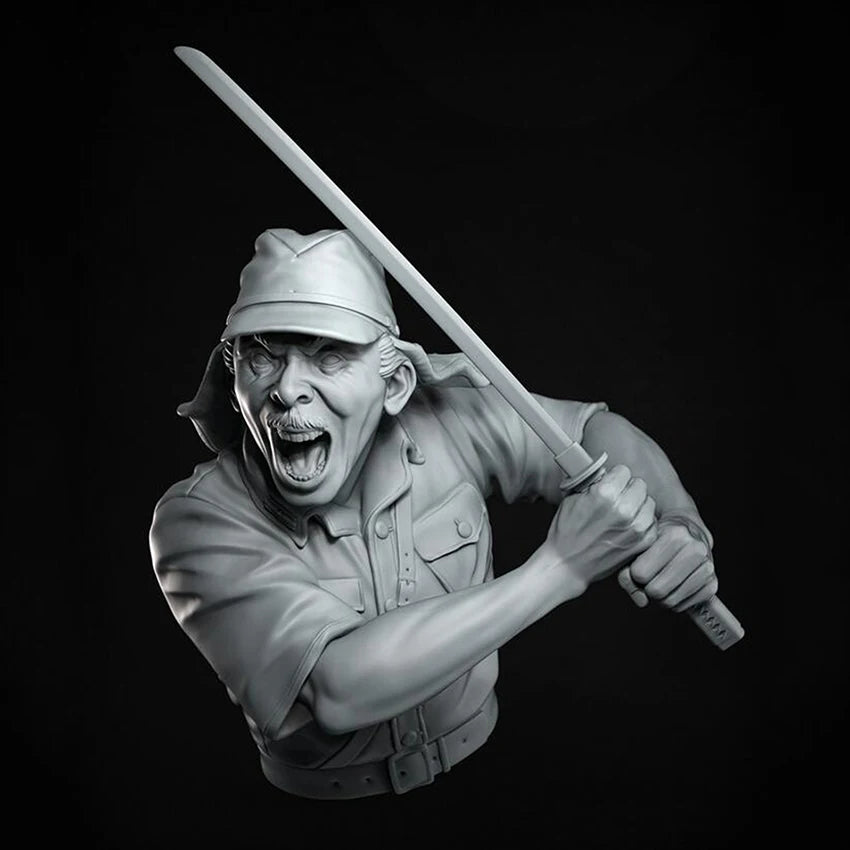 1/10 WWI German Infantry Attacking with Bayonet, Resin Model Bust Kit, Unassembled and Unpainted