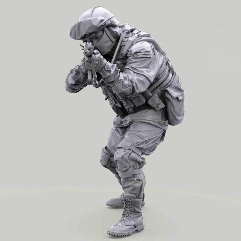1/35 Modern Russian Operator Firing Rifle, Resin Model Figure Kit, Unassembled and Unpainted