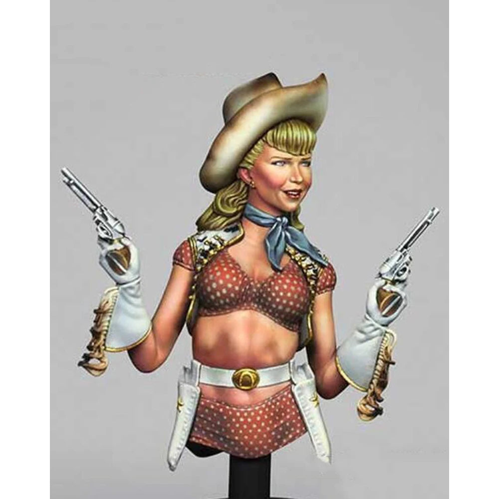 1/12 Cowgirl Pin-up, Resin Model Figure Kit, Unassembled and Unpainted