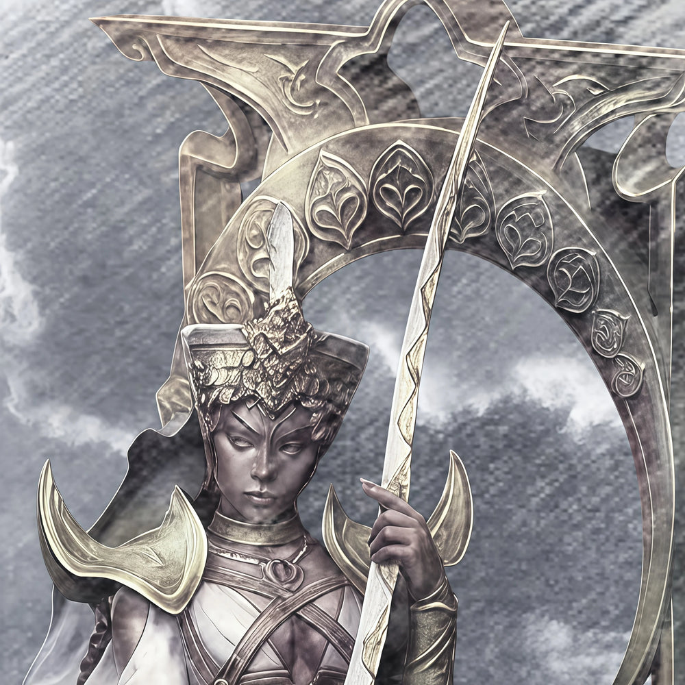 1/24 Sorceress Queen with Ornate Scythe, Resin Model Figure Kit, Fantasy Theme, Unassembled and Unpainted