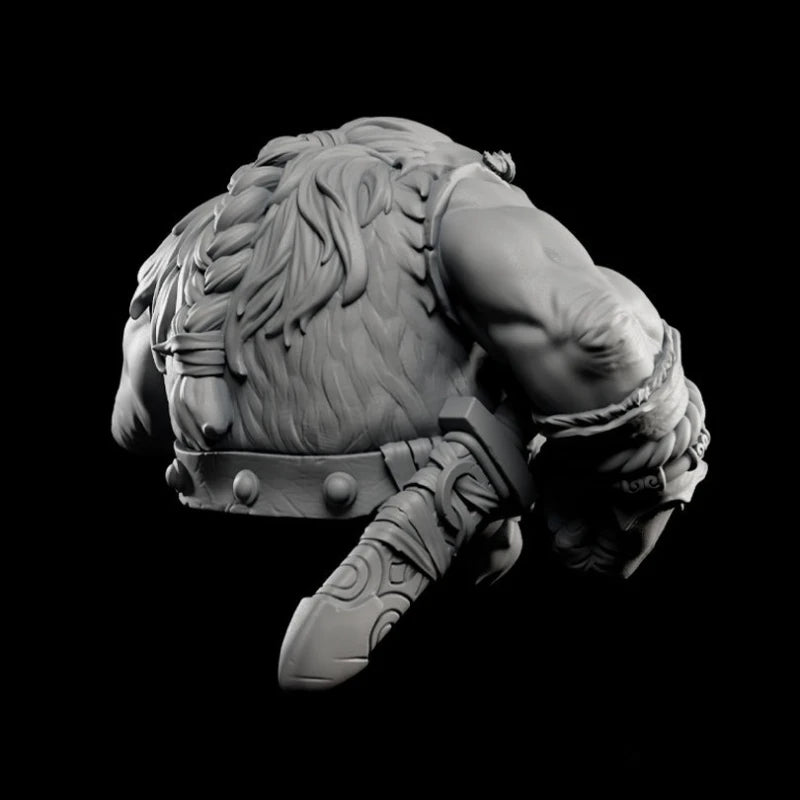 60mm Dwarf Scavenger Warrior, Resin Model Bust Kit, Fantasy Theme, Unassembled and Unpainted