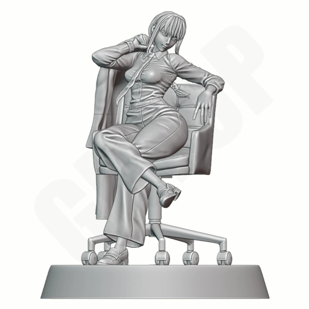 1/24 Seated Office Lady, Resin Model Figure Kit, Historical Theme, Unassembled and Unpainted