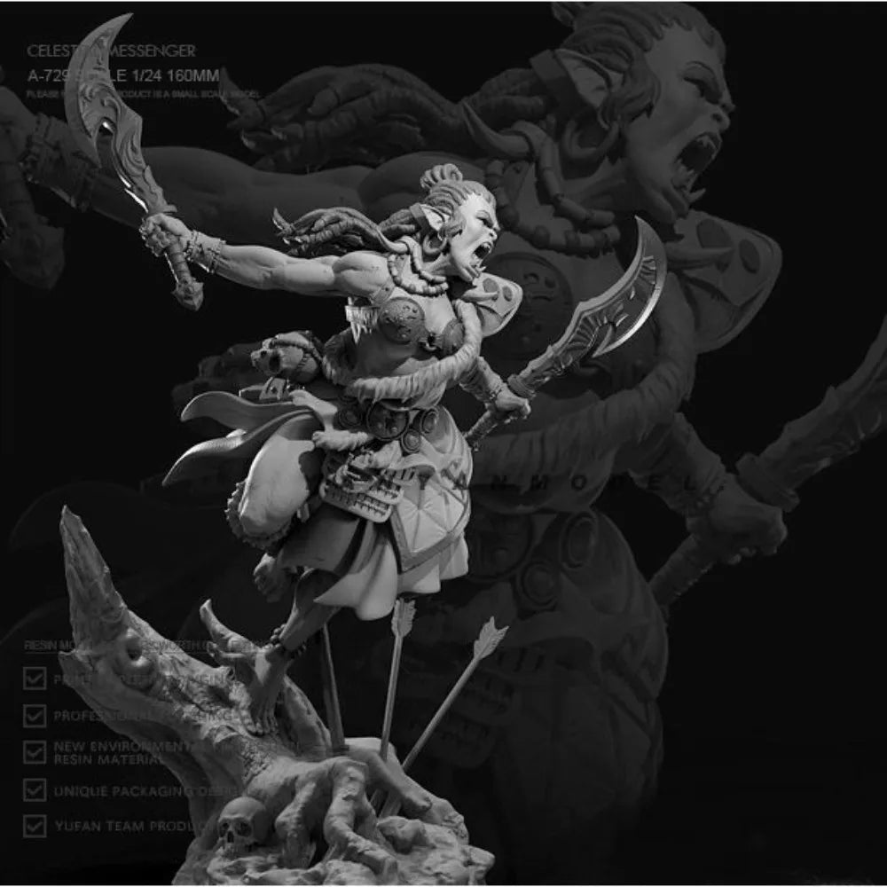 1/24 Orc Female Warrior, Resin Model Figure Kit, Fantasy Theme, Unassembled and Unpainted
